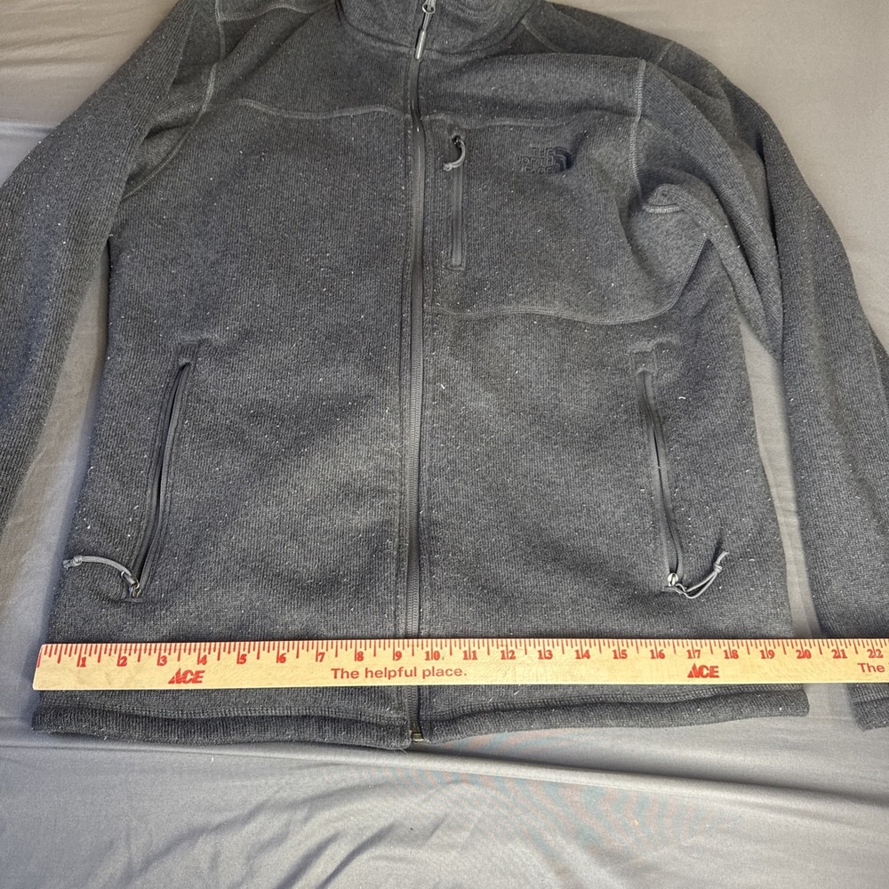 The North Face Pullover Mens L Black Grid Fleece Quarter Zip Warm - Picture 8 of 10